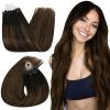 Ugeat Micro Ring Human Hair Extensions Medium Brown Ombre 35 cm 50 g 50 Strands #2/6/2 view 1
