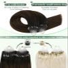 Ugeat Micro Ring Human Hair Extensions Medium Brown Ombre 35 cm 50 g 50 Strands #2/6/2 view 3