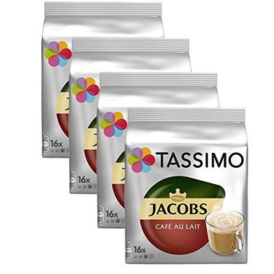 Tassimo Jacobs Café au Lait, 4-Pack, 64 T-Discs