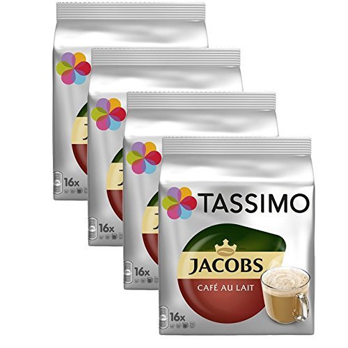 Tassimo Jacobs Café au Lait, 4-Pack, 64 T-Discs