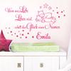 Grandora Wall Decal “When Love Becomes Life” + Custom Name, Brilliant Blue, 97 x 58 cm view 1