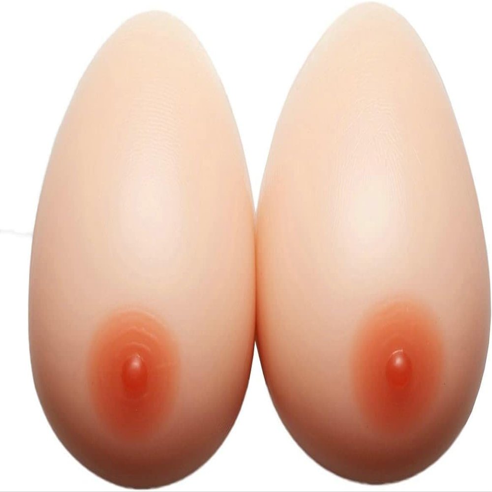 ZCOINS Non-Adhesive Silicone Breast Forms, Teardrop Shape, Skin-XXS, 300 g/Pair