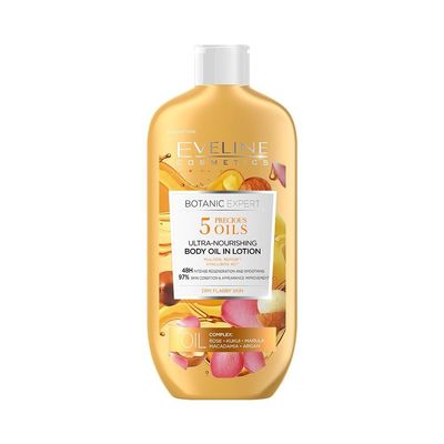 Eveline Cosmetics Botanic Expert Ultra-Nourishing Body Balm-Oil with Argan, Macadamia & Marula Oils - Deep Hydration & Radiance - 350 ml