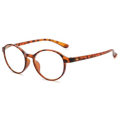 VEVESMUNDO Anti-Blue-Light Round Reading Glasses, Matte Brown, +1.5