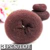 CareforYou 3-Piece Hair Donut Set, Bun Rings for Kids and Women, Brown view 1