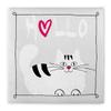 Sovie HOME MORITZ Pink Napkins, Linclass Airlaid, 40 x 40 cm, 1/4 Fold, 12 Count, White Cat Design with Black Stripes and Pink Heart view 1