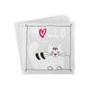 Sovie HOME MORITZ Pink Napkins, Linclass Airlaid, 40 x 40 cm, 1/4 Fold, 12 Count, White Cat Design with Black Stripes and Pink Heart view 4