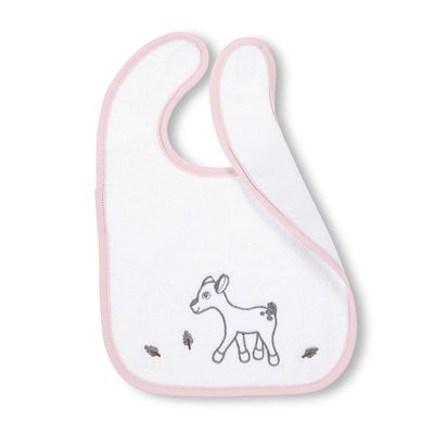 Sterntaler Waldis Rosie Plastic Hook-and-Loop Bib, 26 x 38 cm, White