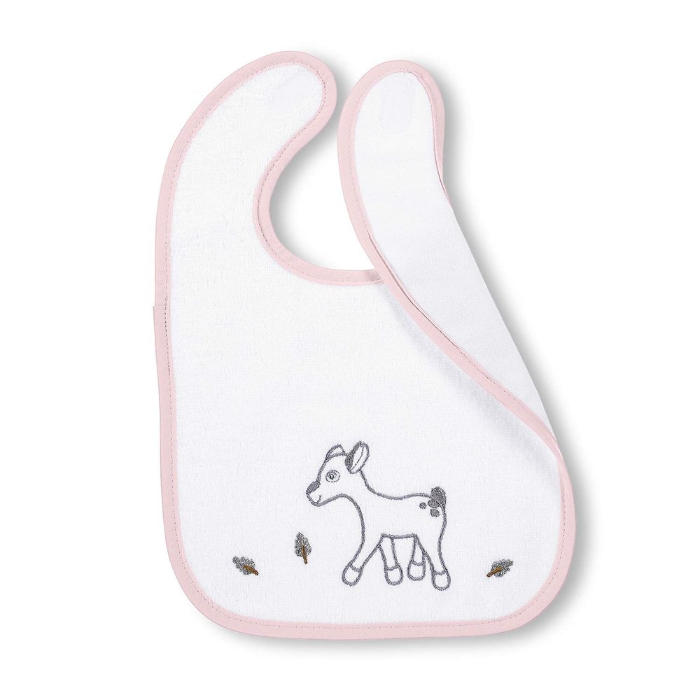 Sterntaler Waldis Rosie Plastic Hook-and-Loop Bib, 26 x 38 cm, White