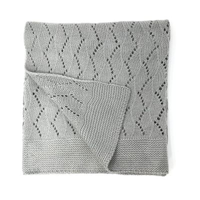 effe bebe Ravelry Knitted Baby Blanket, 76.2 x 101.6 cm (Classic Gray)