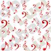 Red Musical Note Water Transfer Nail Art Stickers view 1