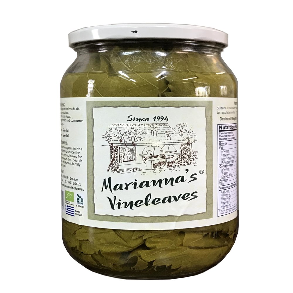 Marianna's Organic Greek Vine Leaves | Approx. 120 Leaves | 400 g