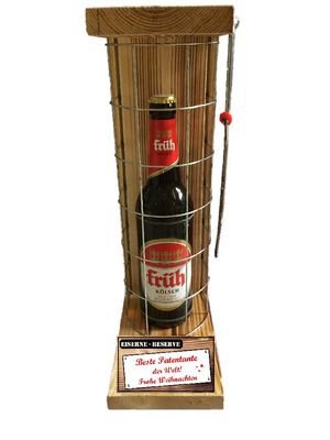 Christmas Gift for Godmother: Früh Kölsch Beer in Iron Reserve Cage with Saw