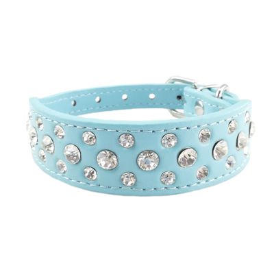 Newtensina Pet Collar Bling Puppy Collar for Girls - Blue - M