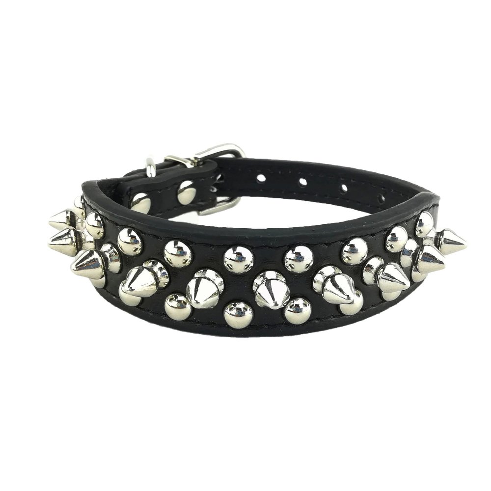 Newtensina Stylish Dog Collar Punk Design - Black - XS