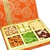 Ghasitaram Gifts Diwali Dry Fruit Hamper, Satin 6-Compartment Box view 1