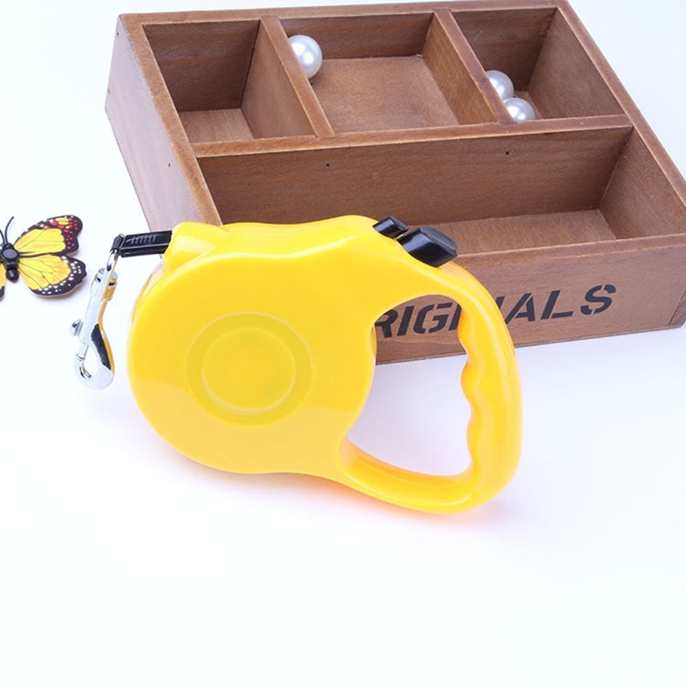 Retractable Dog Leash, Chickw1 Pet Automatic Stretching Leash for Small to Medium Dogs (3m, Yellow)
