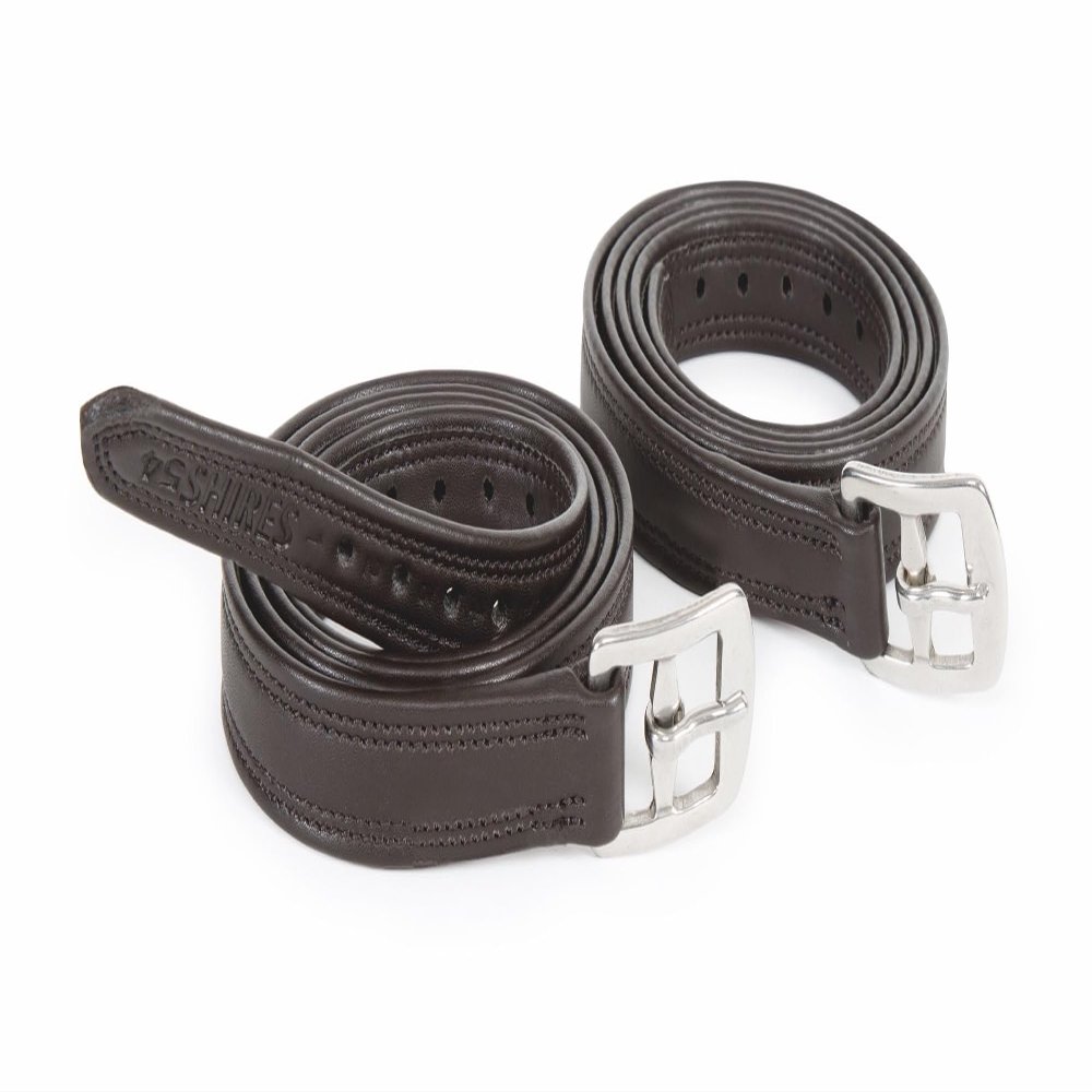 Shires Easy Care Non-Stretch Stirrup Leathers, Havana