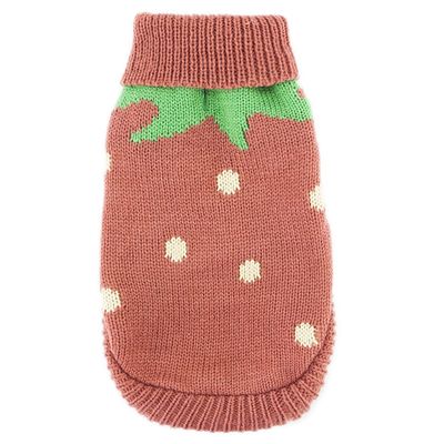 YZBear Winter Dog Sweater - Strawberry Knit Jacket