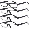 ALWAYSUV 4-Pack Black Spring-Hinge Reading Glasses +1.25 view 1