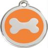 Red Dingo Bone Dog Tag with Engraving (S, Orange) view 1