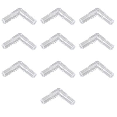 HALJIA 10 Pack 4mm Transparent Plastic Aquarium 2 Way L Type Air Valve
