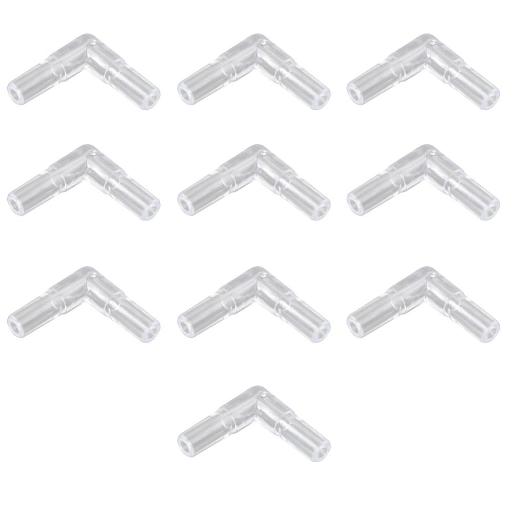 HALJIA 10 Pack 4mm Transparent Plastic Aquarium 2 Way L Type Air Valve