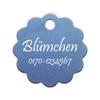 Flower Dog Tag with Engraving on One Side (S 25x25mm, Light Blue) view 1
