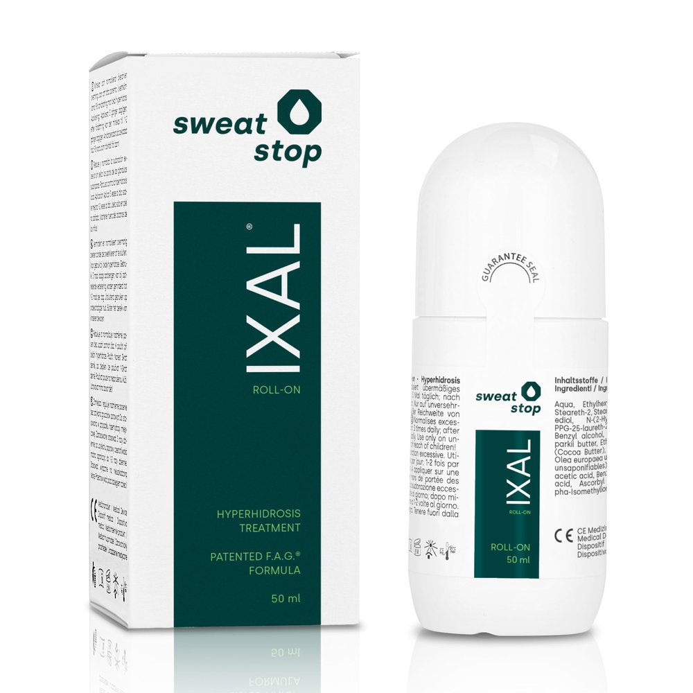 SweatStop IXAL Antiperspirant Roll-On 50 ml for Excessive Sweating & Hyperhidrosis – Patented, Aluminum-Free