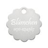 Flower Dog Tag with Engraving on One Side (S 25x25mm, Anthracite) view 1
