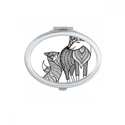 DIYthinker Paint Fox Friend Company Oval Compact Makeup Mirror