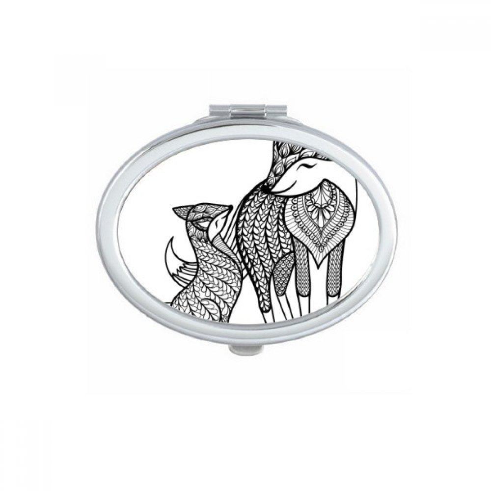 DIYthinker Paint Fox Friend Company Oval Compact Makeup Mirror