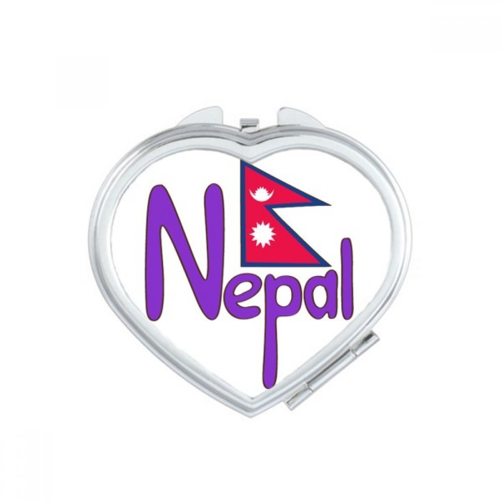 DIYthinker Nepal National Symbol Heart Pattern Compact Makeup Mirror