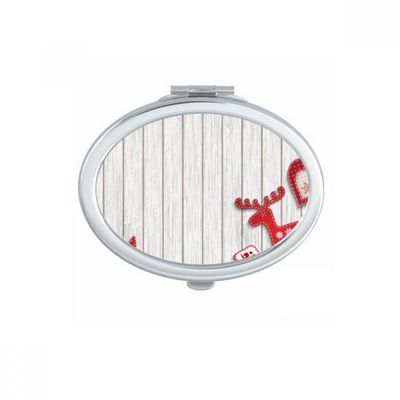 DIYthinker Merry Christmas Circle Cartoon Portrait Oval Compact Makeup Pocket Mirror, Portable Cute Small Hand Mirror Gift, Multicolor