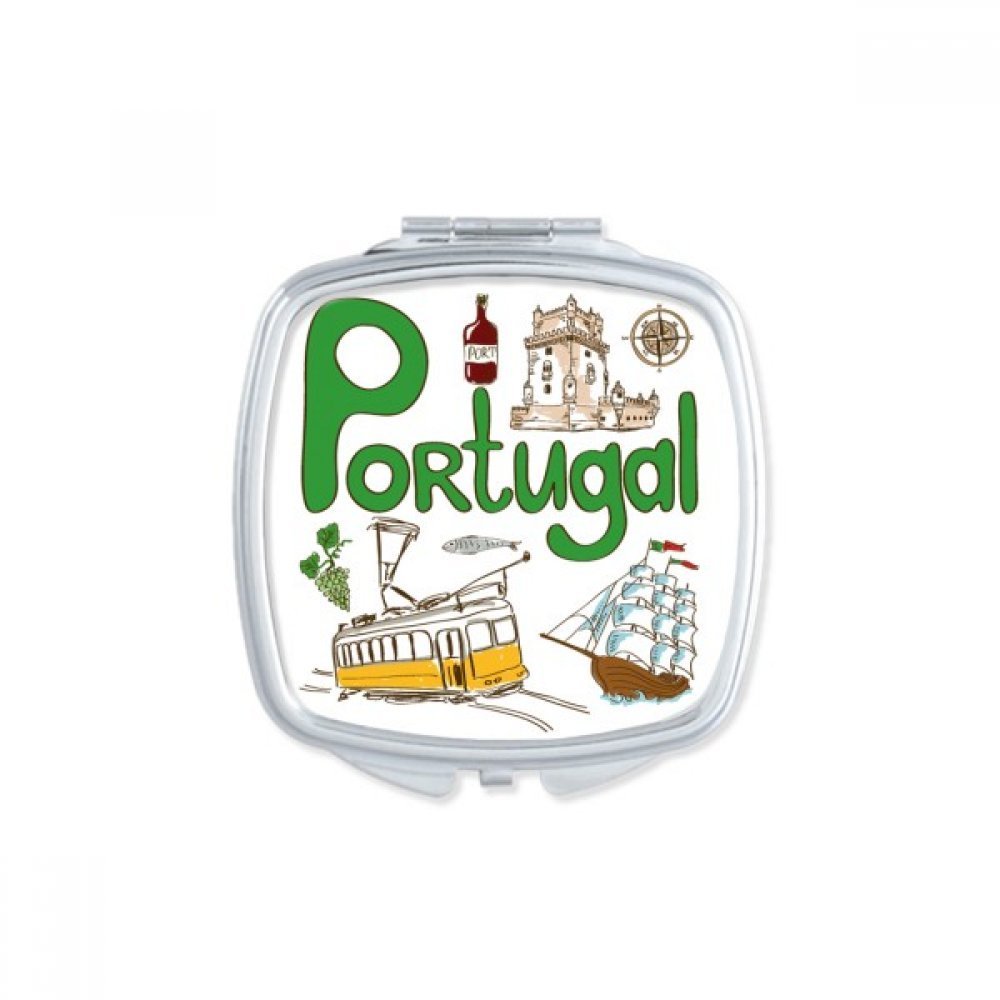 DIYthinker Spain National Flag Red Pattern Square Compact Makeup Mirror