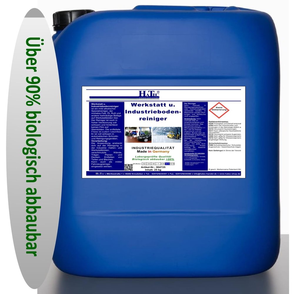 HaTec Workshop & Industrial Floor Cleaner, 25 kg Canister, Soot Remover