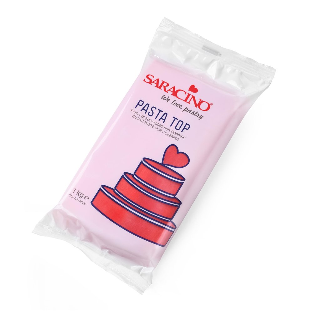 Saracino Top Sugar Paste for Covering, 1,000 g Fondant, Made in Italy, Red
