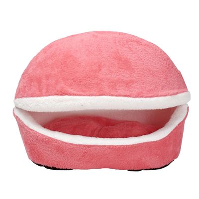 LvRao 2-in-1 Pet House, Shell-Shaped Cave Bed for Small Dogs and Cats, Rose, 45 x 32 x 32 cm