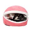 LvRao 2-in-1 Pet House, Shell-Shaped Cave Bed for Small Dogs and Cats, Rose, 45 x 32 x 32 cm view 2