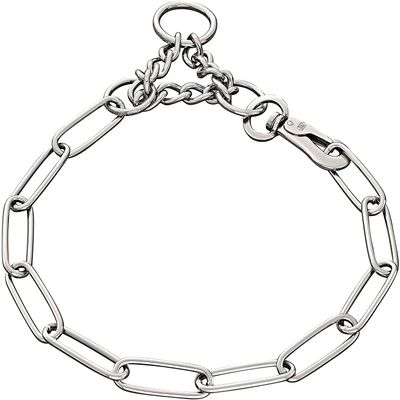 Sprenger Stainless Steel Dog Collar with Snap Hook and Pull-Limiting Chain, 3 mm, 54 cm