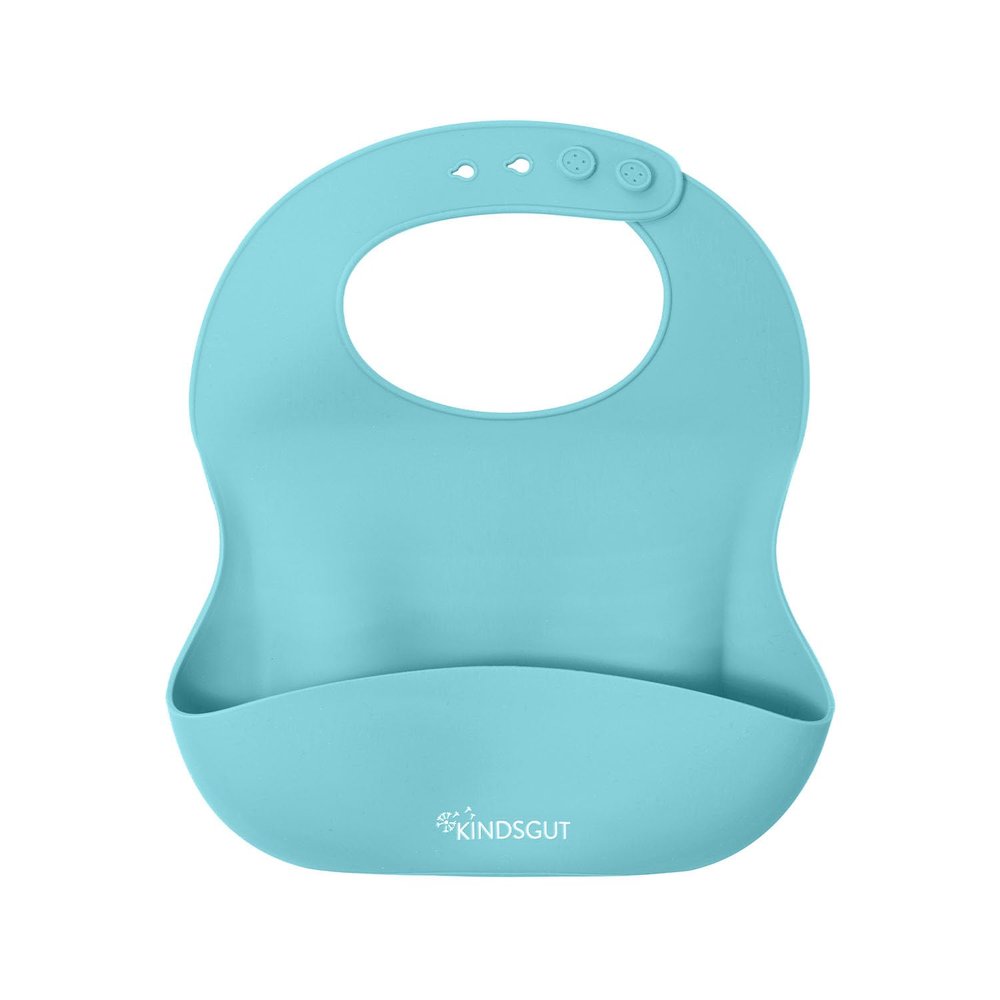 Kindsgut Silicone Bib for Babies with Catch-All Pocket, Mint