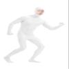 lucky baby store Zentai Costume Bodysuit for Boys and Men, Spandex, Open Face, White, XXL view 3
