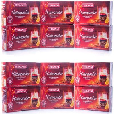 TEEKANNE Hüttenzauber Fruit Tea, Mulled Wine Flavor with Spiced Aroma, 12-Pack (12 x 20 Tea Bags), 12 x 50 g