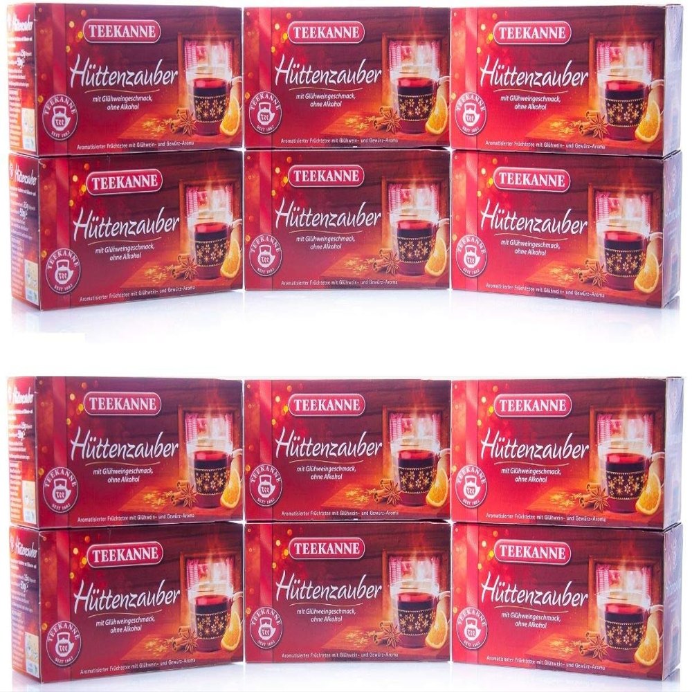 TEEKANNE Hüttenzauber Fruit Tea, Mulled Wine Flavor with Spiced Aroma, 12-Pack (12 x 20 Tea Bags), 12 x 50 g