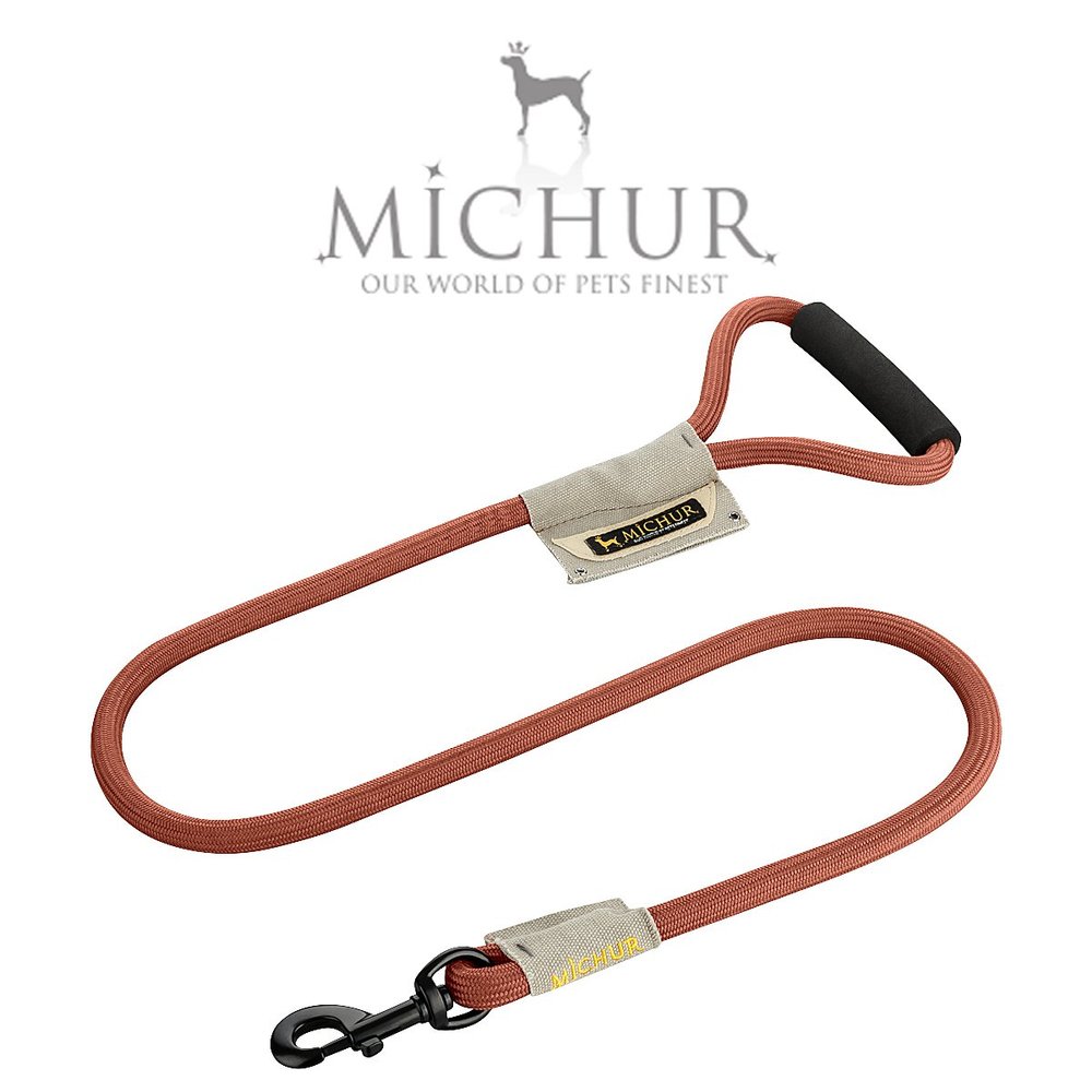 MICHUR Carola Vintage-Style Nylon Dog Leash, Brown
