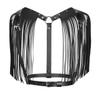 FEESHOW Unisex Punk PU Leather Shoulder Harness with Tassels, Black, One Size view 1