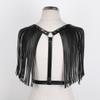 FEESHOW Unisex Punk PU Leather Shoulder Harness with Tassels, Black, One Size view 3