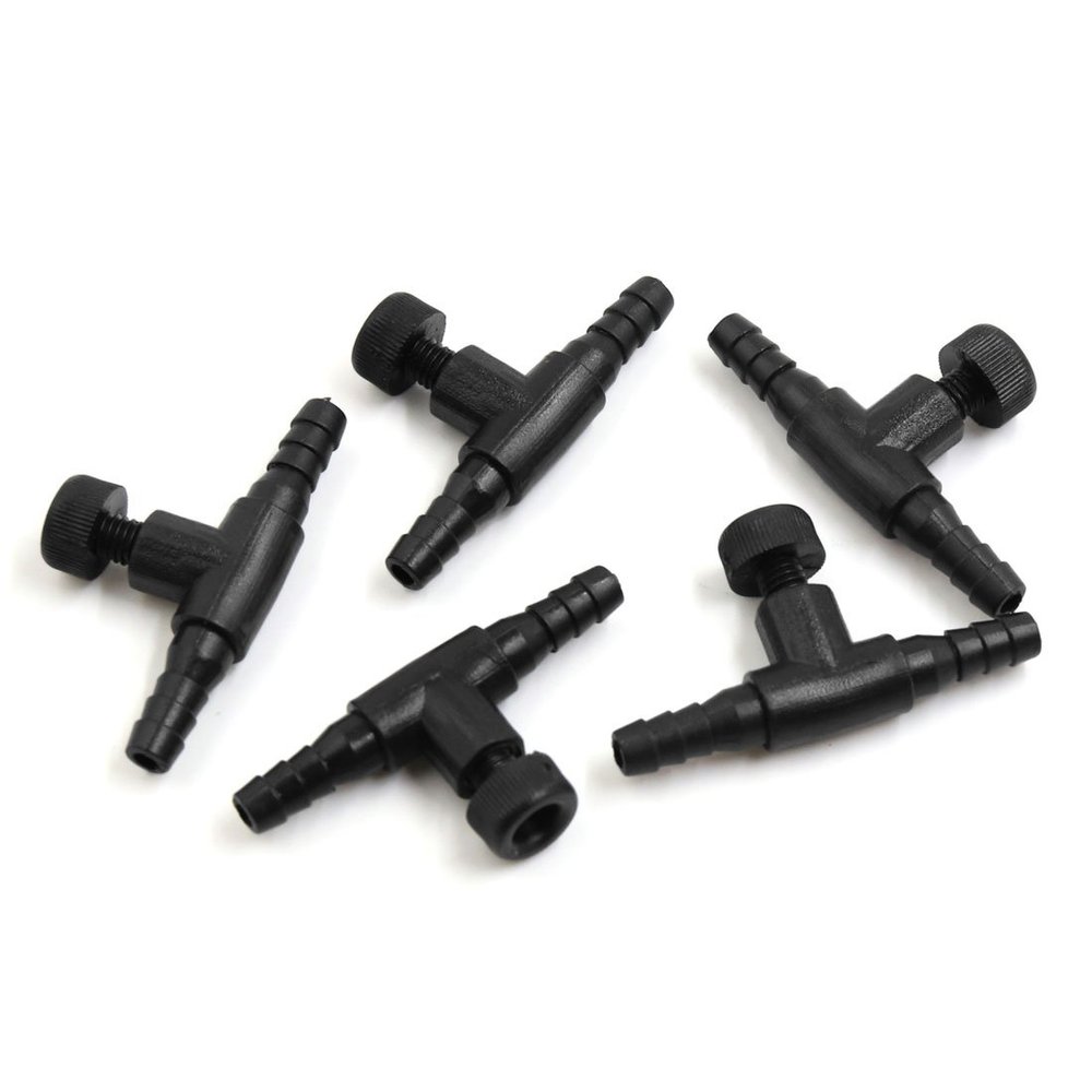 sourcing map 5pcs Black Plastic 2-Way Air Control Valve Set