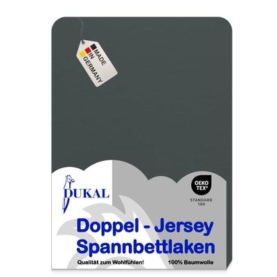 Dukal Oval Fitted Sheet for Strollers, Bassinets, Cradles & Bedside Cribs, 37 x 70–41 x 70 cm, Double Jersey, Anthracite