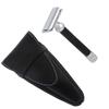 Safety Razor with Closed Comb, Chrome and Graphite, with Leather Case view 1